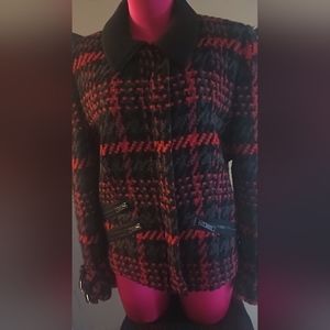 DKNY Blazer Jacket Leather collar